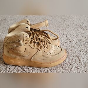 Nike High Top Tan Air Force 1's